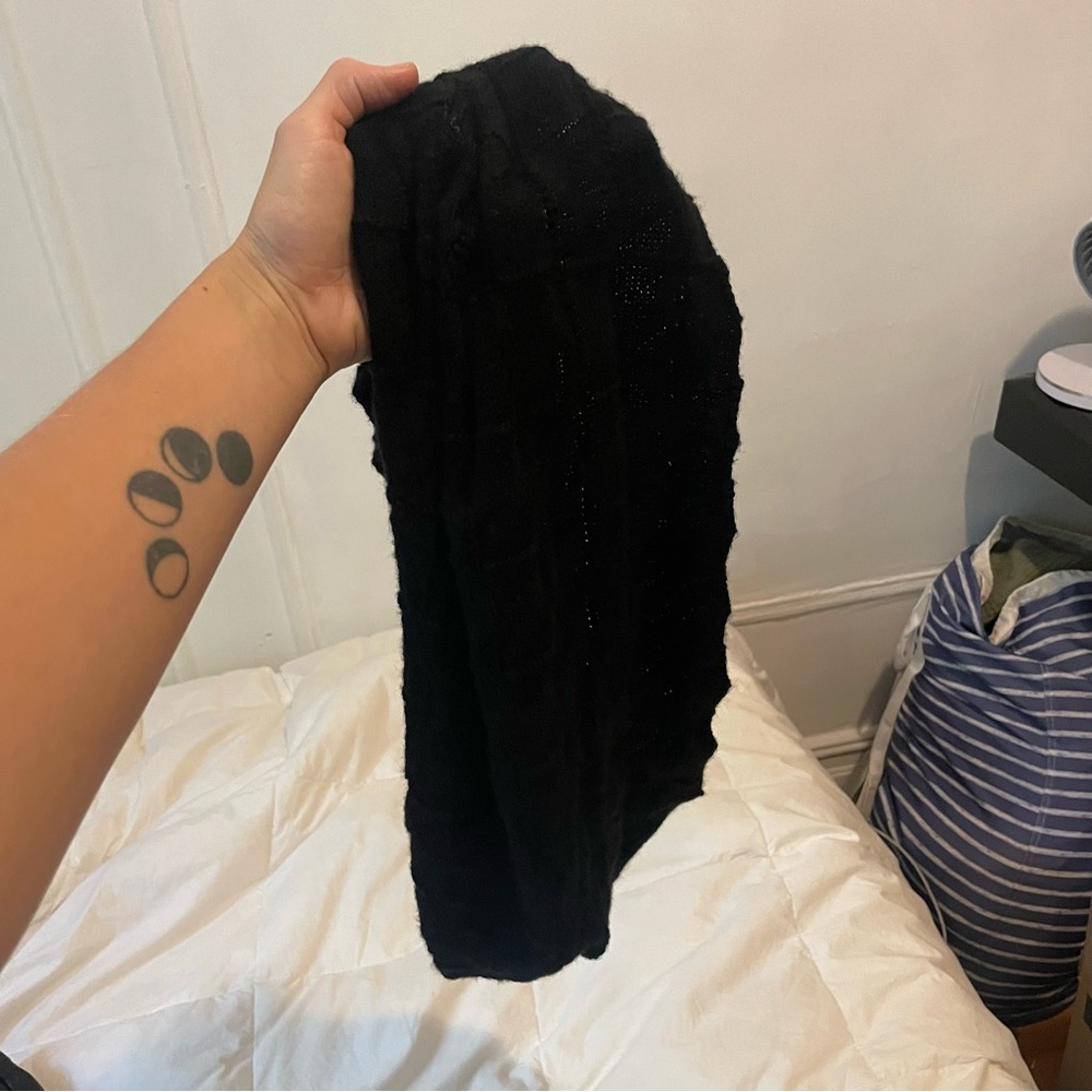 black knit circle scarf